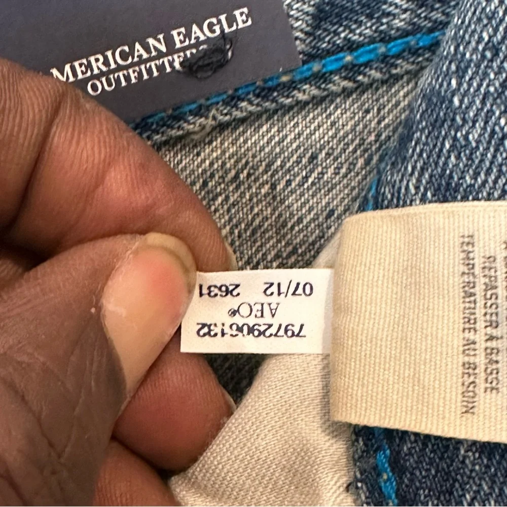 American Eagle Outfitters Men's Relaxed Low Rise Jeans 32x30 Y2K Boy Band Blue - Picture 7 of 9